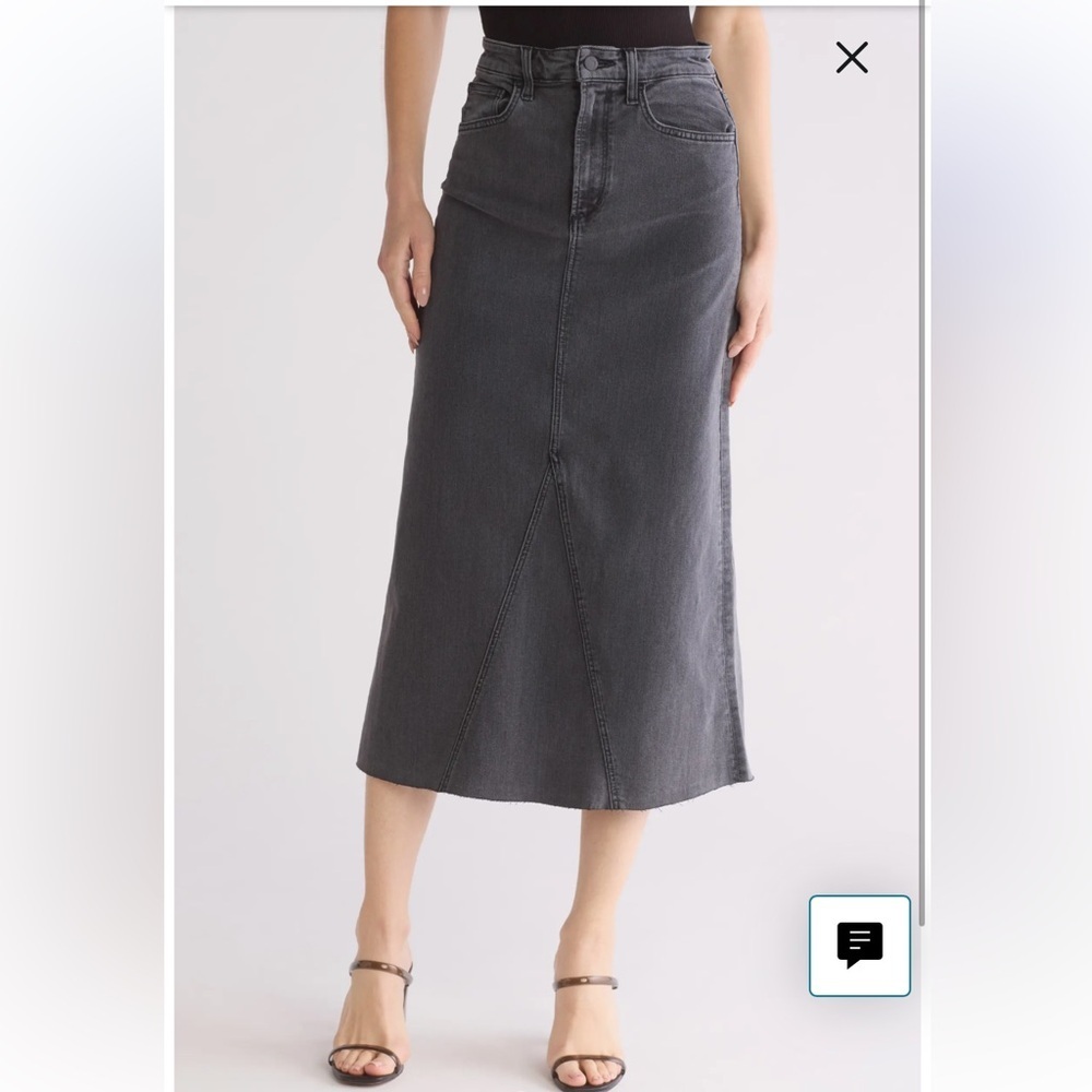 NWT Joe’s black maxi denim skirt 26 Amelia raw hem